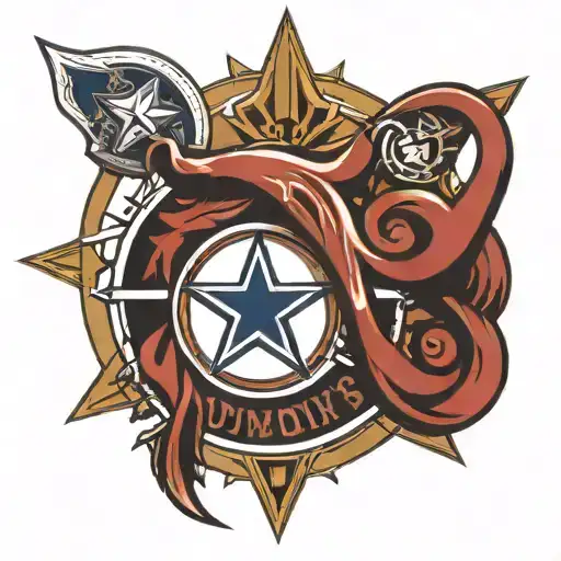 dallas cowboys symbol and Corinthians soccer team symbol  tattoo design idea