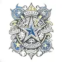 dallas cowboys symbol and Corinthians soccer team symbol  tattoo design idea