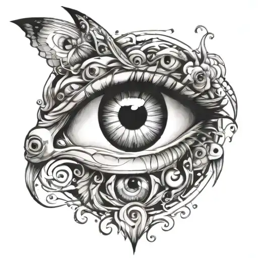 many eyes tattoo design idea