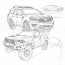 Combine a mustang and a 4runner into a hybrid vehicle tattoo design tattoo design idea