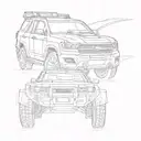 Combine a mustang and a 4runner into a hybrid vehicle tattoo design tattoo design idea