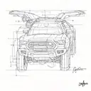 Combine a mustang and a 4runner into a hybrid vehicle tattoo design tattoo design idea