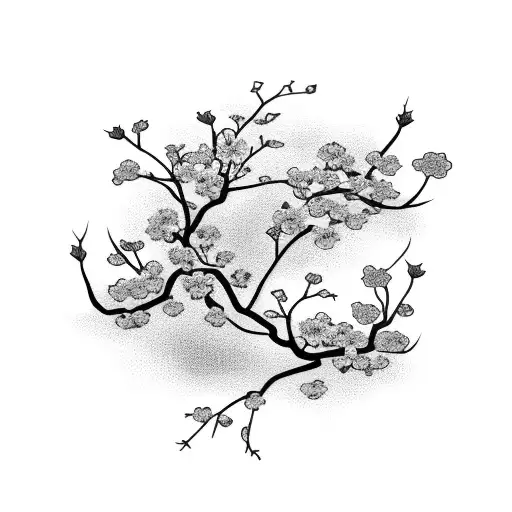 Cherry Blossom vines  tattoo design idea