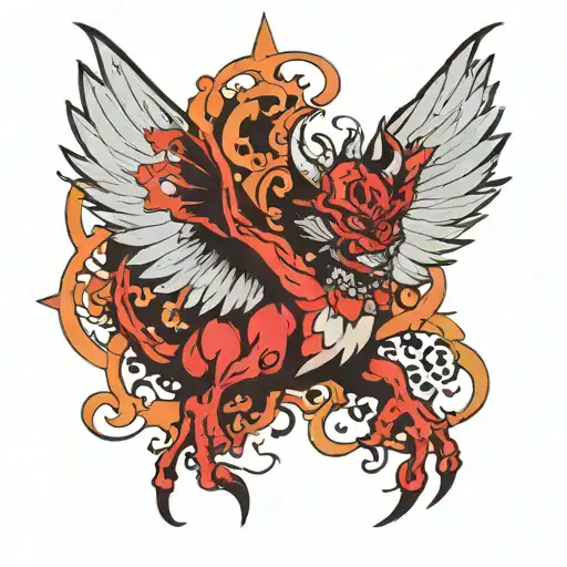 taz mnaien devil wings spread wide open tattoo design idea