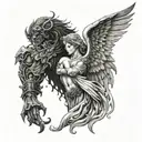 angel and devil wing demon angel tattoo design idea