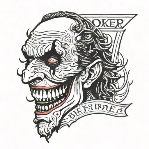 Joker with the word self made  tattoo design idea