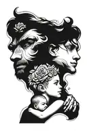 for mom and dad and son  tattoo design idea