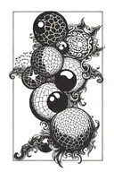 black spheres tattoo design idea