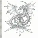 Dragon and Sword of Death  tattoo design idea