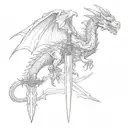 Dragon and Sword of Death  tattoo design idea