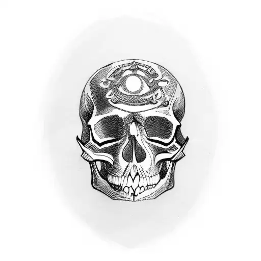 skulls pilled up tattoo design idea