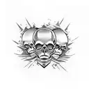 skulls pilled up tattoo design idea