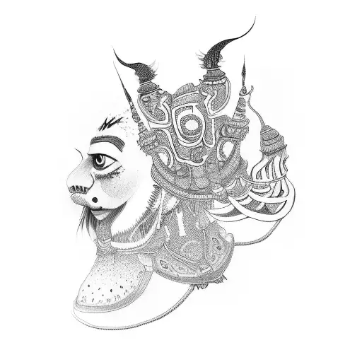 Burmese Kachin tribe tattoo design idea