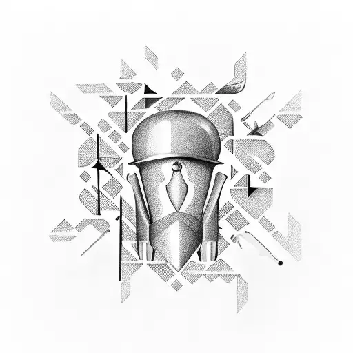 Barber tools forming a intricate geometric pattern tattoo design idea