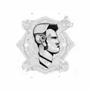 Barber tools forming a intricate geometric pattern tattoo design idea