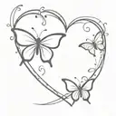 butterflies forming the shape of a heart tattoo design idea