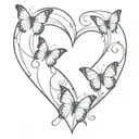 butterflies forming the shape of a heart tattoo design idea