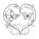 butterflies forming the shape of a heart tattoo design idea