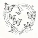 butterflies forming the shape of a heart tattoo design idea