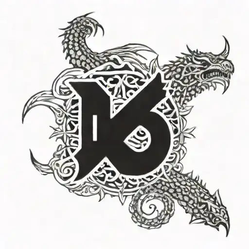monster guts berserk symbol, and dragon and viking nordic style and vergsyr and samauma tattoo design idea