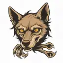 wolf with half a skull face tattoo design idea