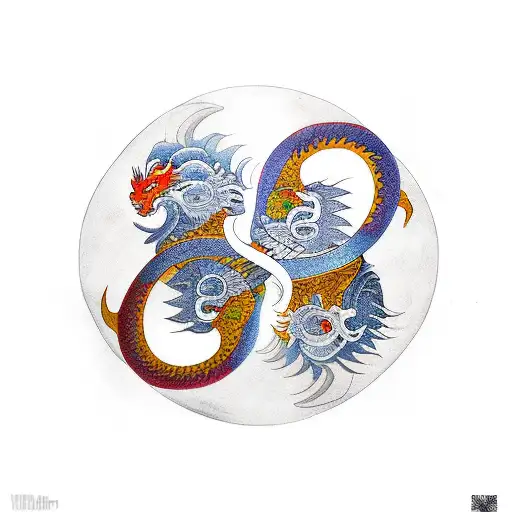 Dragon and phoenix yin yang tattoo design idea