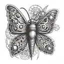 mechanical moth tattoo tattoo design idea
