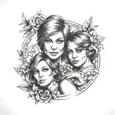 tattoo that shows family of 3 me,my mom and my brother tattoo design idea