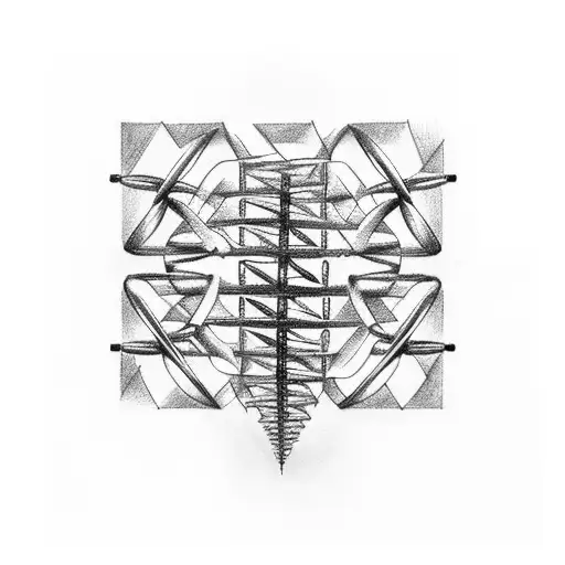 A weightlifting barbell morphing into a DNA double helix tattoo design idea