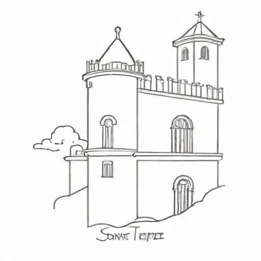Saint-Tropez bell Tower silhouette tattoo design idea