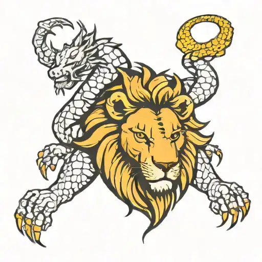 lion and scorpion  tattoo design idea