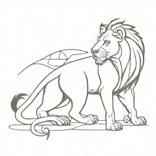 Lion and Scorpion wrapped tattoo design idea