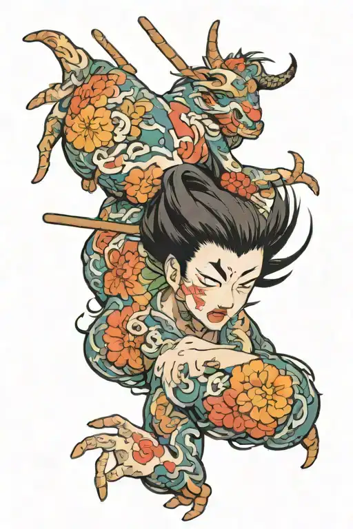 Ahegao tattoo design idea