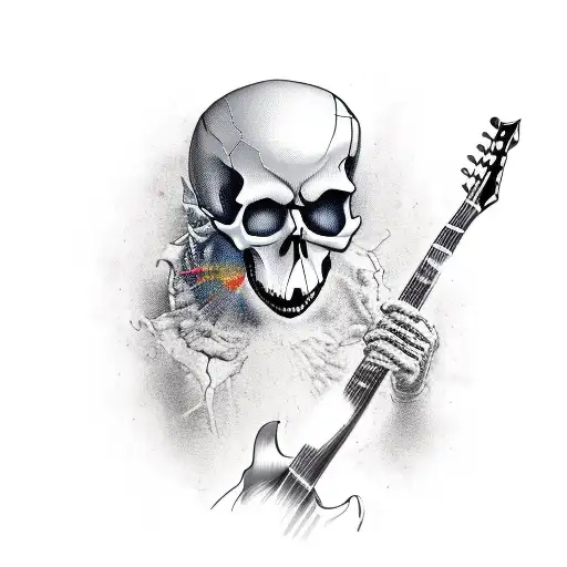 guitar playing skeleton by Trent Edwards TattooNOW