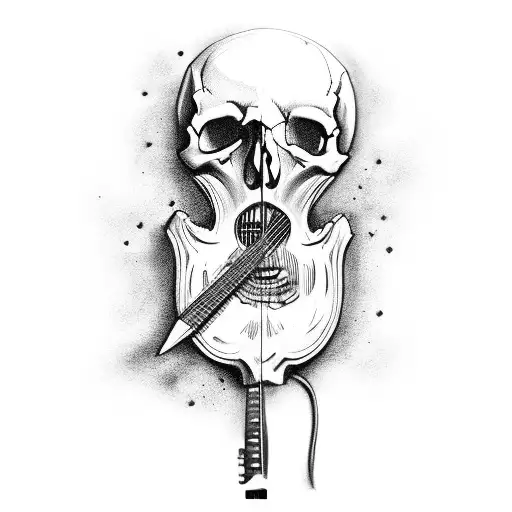 Guitar Tattoo Design  Download Vector