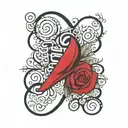 CONTINUE word tattoo in cursive but the O is heart, the T is a cross and I is a semicolon tattoo design idea