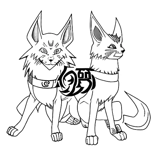 Naruto and Kurama tattoo design idea