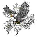 Eagle bright fall leaves tattoo design idea