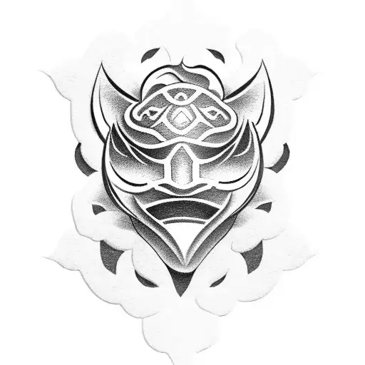 anbu mask with flower tattoo design idea