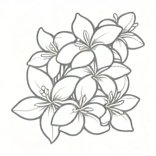 plumeria flowers tattoo design idea