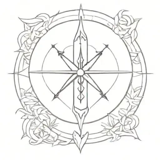 renaissance compass tattoo design idea