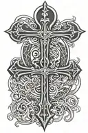 Vampire Ankh cross tattoo design idea