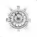 shattered clock tattoo design idea