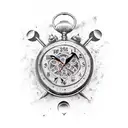 shattered clock tattoo design idea