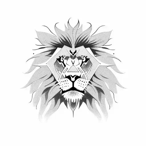angry lion tattoo design idea