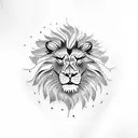 angry lion tattoo design idea