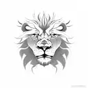angry lion tattoo design idea