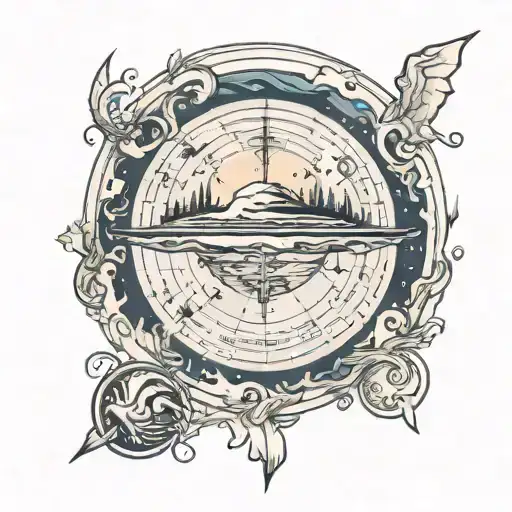 flat earth tattoo design idea