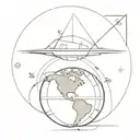flat earth tattoo design idea