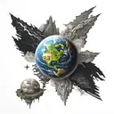 flat earth tattoo design idea